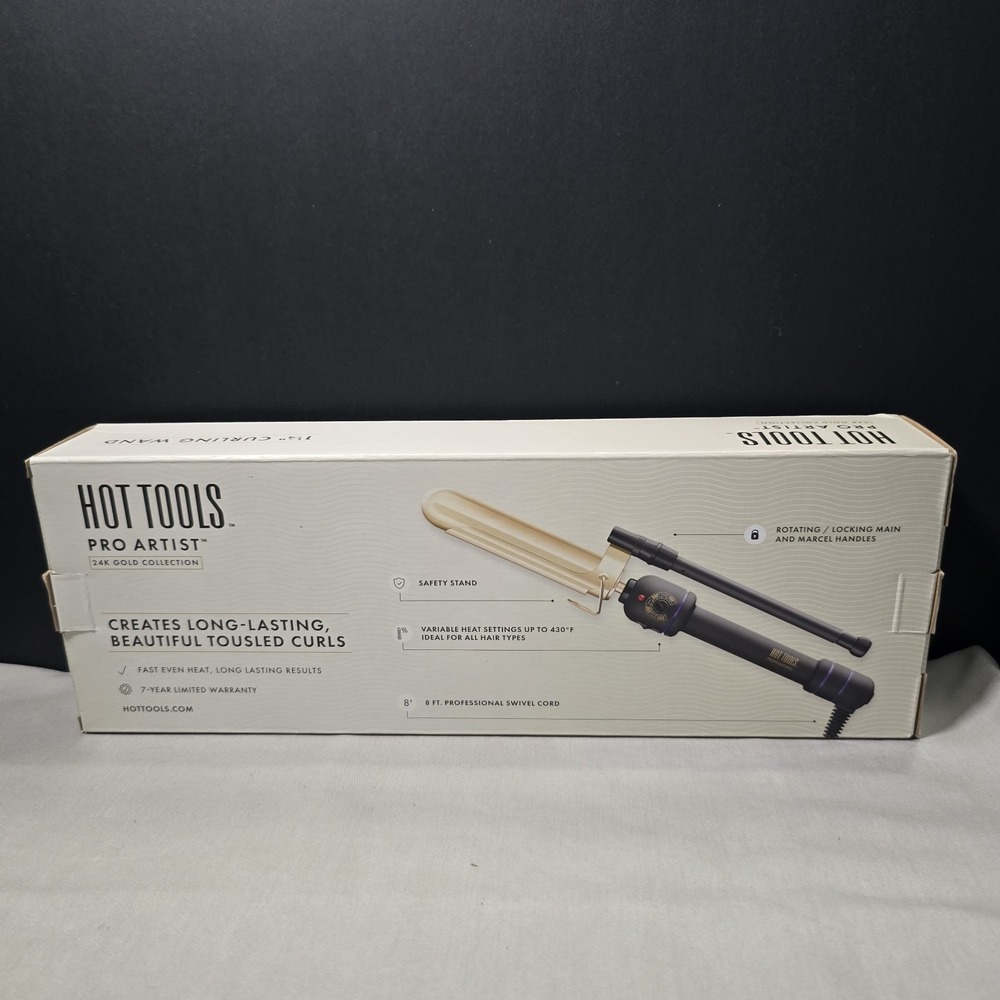 Hot Tools Pro Artist 24K Gold Collection 1.25 Marcel Curling Iron NIB - Picture 2 of 3
